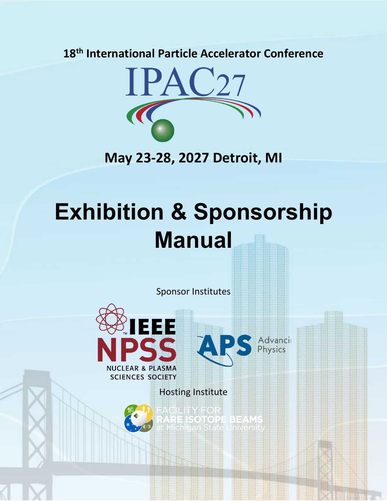 Preview of IPAC'27 Exhibitor Prospectus