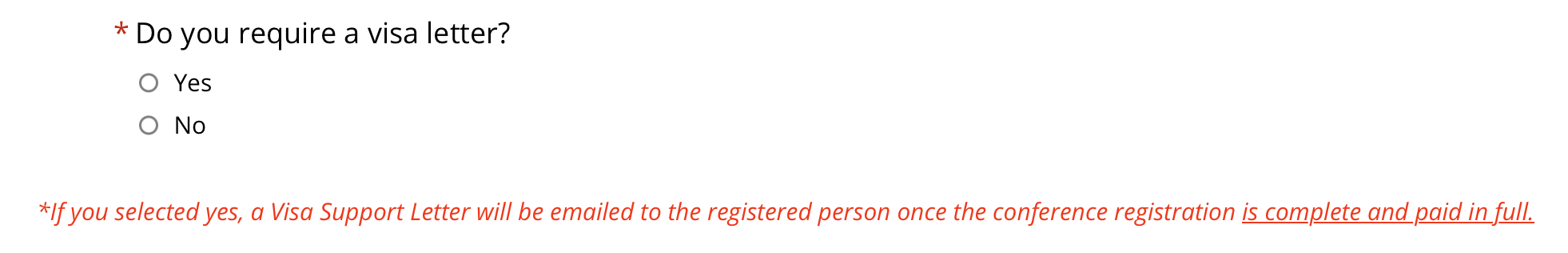 Choice of need visa letter